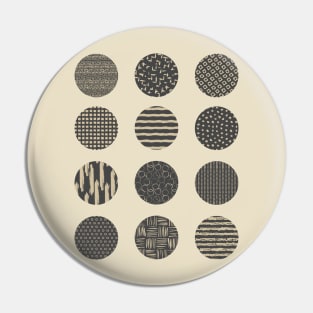 Patchwork Pattern Circle Dots - Black Pin