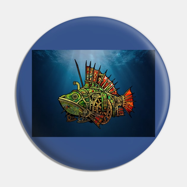 Steampunk Fish #2 Pin by BLZBob