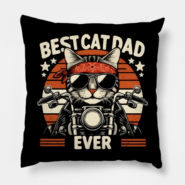 Best Cat Dad Ever Funny Cat Lover Pillow by TopTees