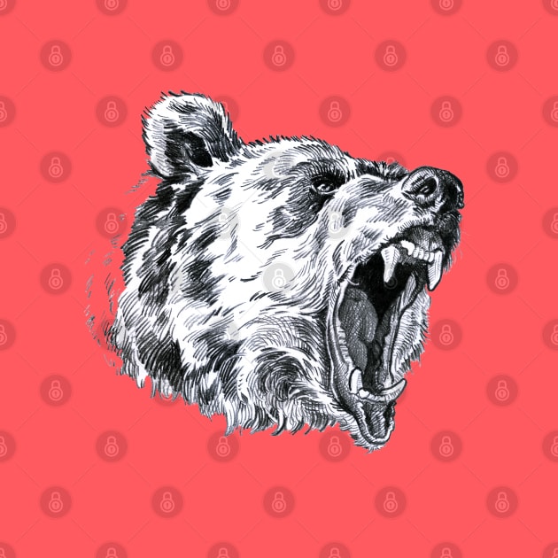 Roaring bear head by SakalDesign