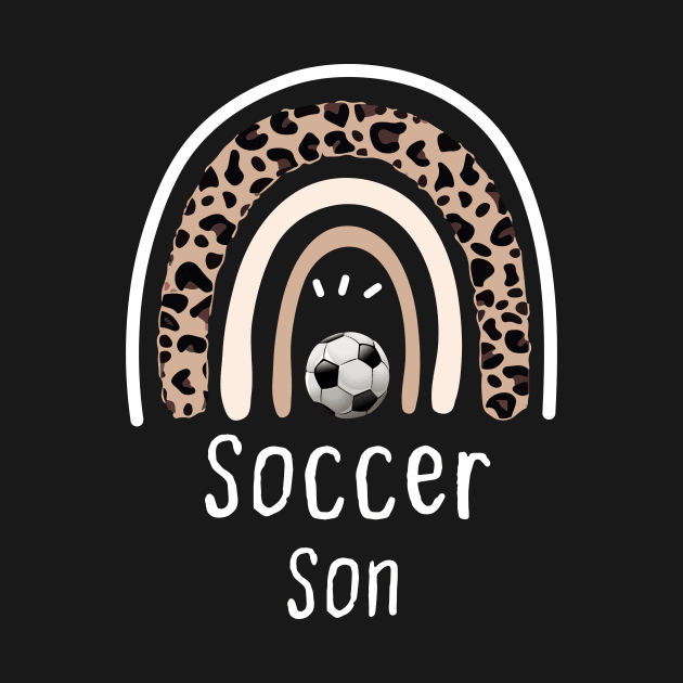 soccer Son, soccer gift for Son, Leopard Rainbow soccer gift by foxfieldgear