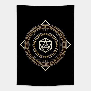 Geometric Circle Magic Polyhedral D20 Dice of The Wizard Tapestry