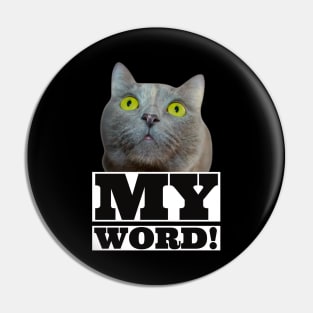 My Word! funny cat Pin