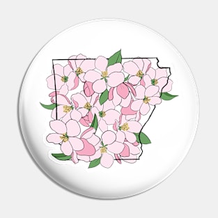 Arkansas and State Flower the Apple Blossom Pin