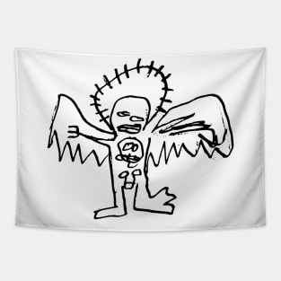 Angel Doodle Black Tapestry