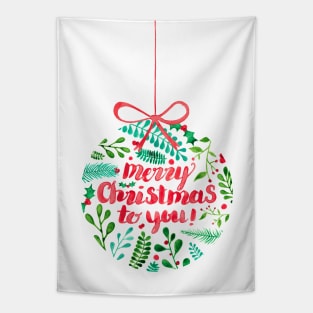 Merry Christmas Bauble Tapestry