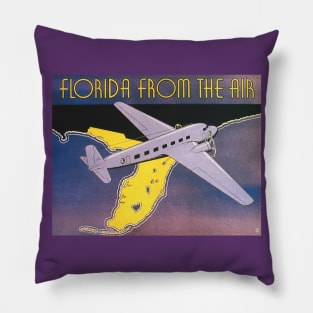 Vintage Travel Poster, Florida From the Air Pillow