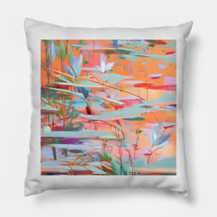 Lily Pond Abstract Pillow