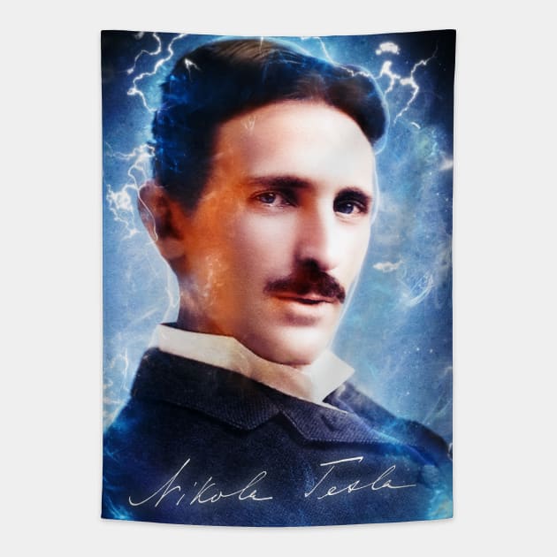 Nikolai Tesla Tapestry by Treherne