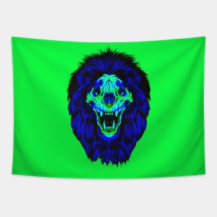 Lion Skull Interactive Green&Blue Filter T-Shirt By Red&Blue Tapestry