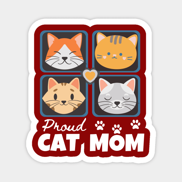 Proud Cat Mom Valentine Cute Cat Love Magnet by Savi L'amour