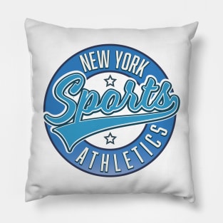 new york sports blue athletic logo Pillow