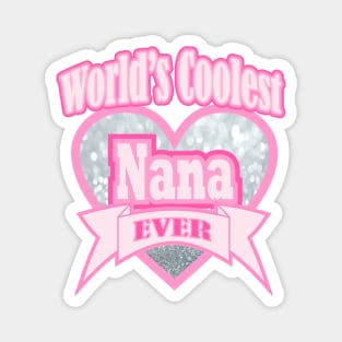 1980s Cute Grey Pink Best Grandma World's Coolest Nana Magnet