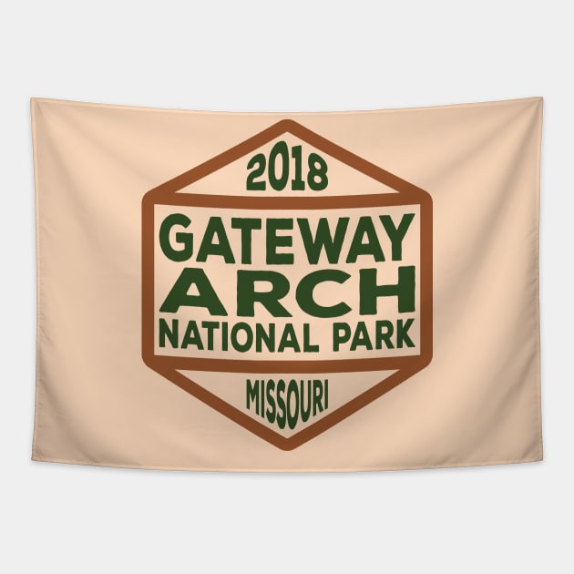 Gateway Arch National Park badge Tapestry by nylebuss