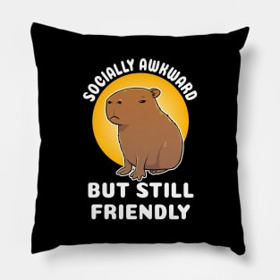 Socially Awkward but still friendly Capybara Cartoon Pillow