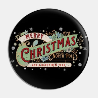 Merry Christmas Retro Type (distressed) Pin