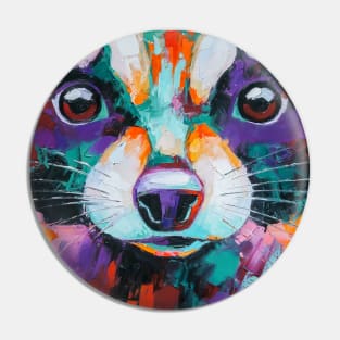 Conceptual abstract painting of a raccoon muzzle. Pin