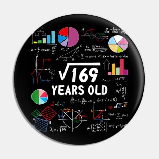 Square Root Of 169 13th Birthday 13 Year Old Pin