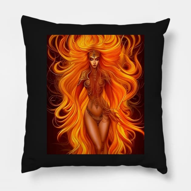 fire goddess ? Pillow by FineArtworld7