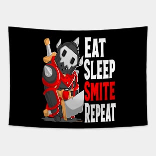 Eat Sleep Smite Repeat Fantasy Knight Tapestry