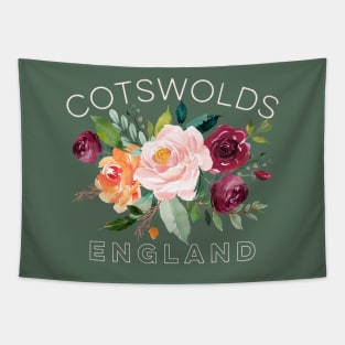 Cotswolds England British Watercolor Roses Tapestry
