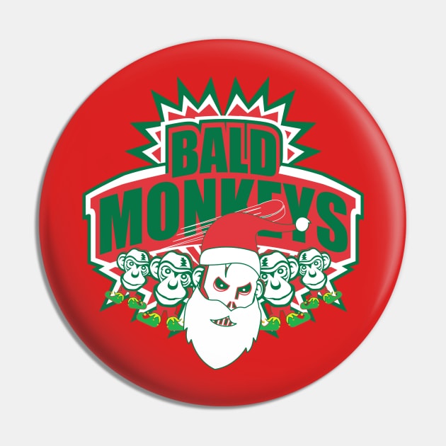 Bald Monkeys Christmas Pin by TBM Christopher