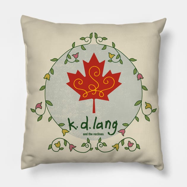 vintage kd lang Pillow by Boogiebus