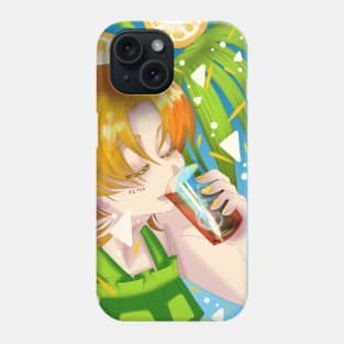 Anime Girl drinking Ice Tea Phone Case