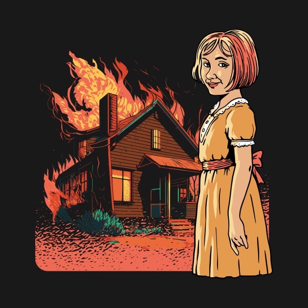 Funny Internet Meme Smiling Girl with Burning House // F Around and Find Out by SLAG_Creative