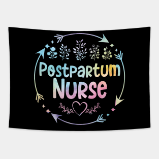 Postpartum Nurse cute floral watercolor Tapestry