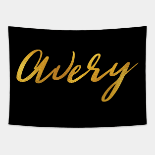 Avery Name Hand Lettering in Faux Gold Letters Tapestry