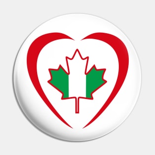 Canadian Nigerian Multinational Patriot Flag (Heart) Pin