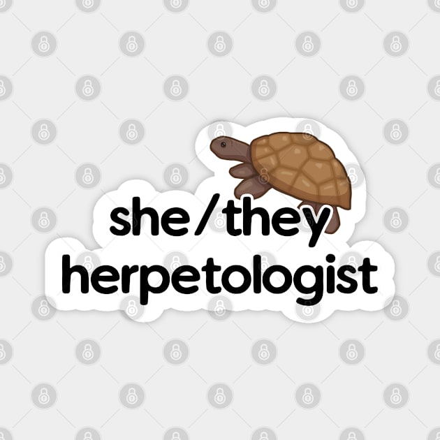 She/They Herpetologist - Turtle Design Magnet by Nellephant Designs