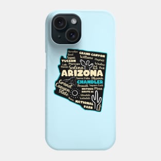 Arizona Chandler map arizona state usa arizona tourism Chandler tourism Phone Case