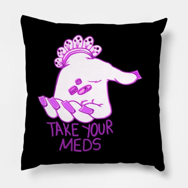 Take Your Antidepressants Pillow by ROLLIE MC SCROLLIE