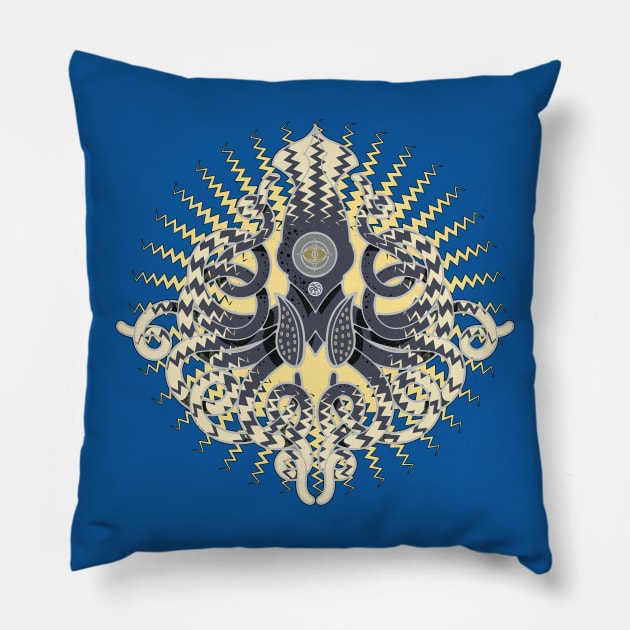 Squidfall In New York Pillow by PalmGallery