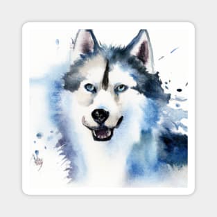 Siberian Husky Watercolor - Gift For Dog Lovers Magnet