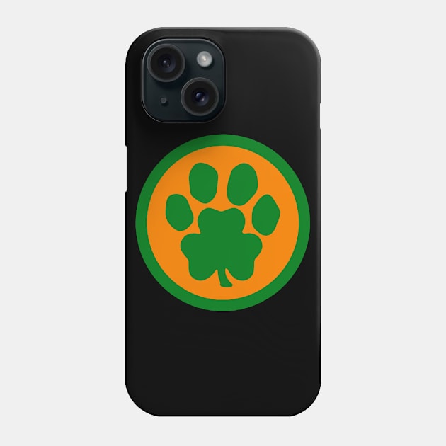 Paw Shamrock (green and orange) Phone Case by BradyRain