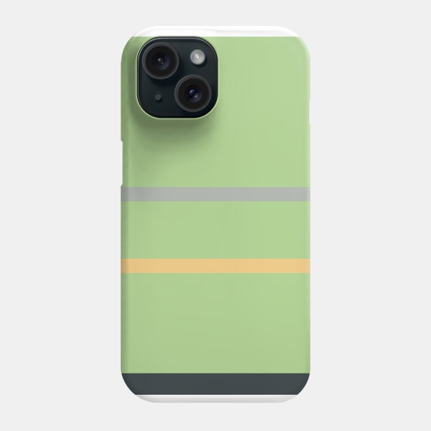 An amazing miscellany of Silver Foil, Charcoal, Oxley, Laurel Green and Sand stripes. Phone Case by Sociable Stripes