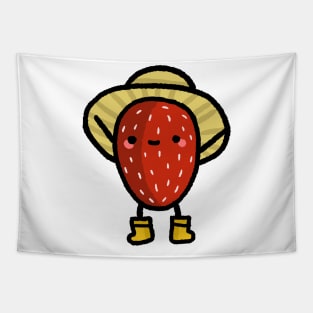 cute little strawberry with a hat design Tapestry