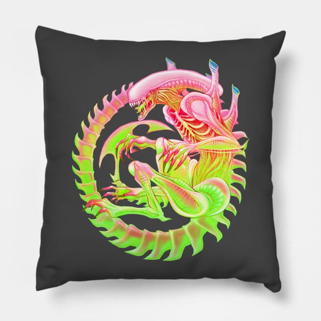 Xenomorph - Alt Color Pillow by Bethaliceart