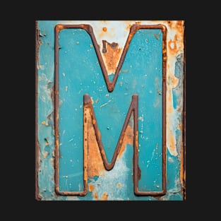 Rusty Letter M Antique Monogram Letter M Initial Alphabet T-Shirt