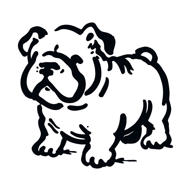 Stick figure bulldog in black ink by WelshDesigns