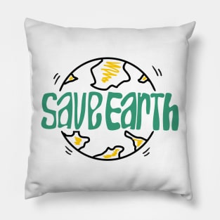 save the earth themed minimalist illustration Pillow