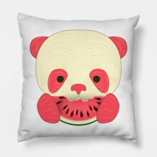 cute panda eat watermelon Pillow