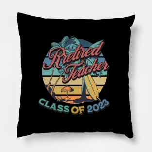 Vintage Retirement Retired Teacher Class Of 2023 Pillow