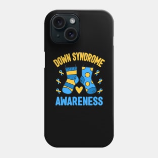 Down Syndrome Awareness Socks T21 Blue Yellow Ribbon Phone Case