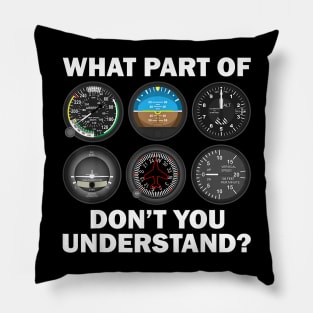 Funny Pilot Art Men Women Aviation Airline Pilot Instruments Pillow