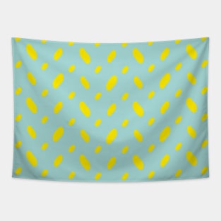 Yellow abstract vector shapes over turquoise Tapestry