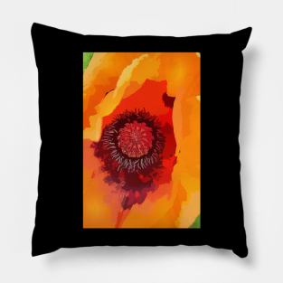 Orange Poppy Pillow